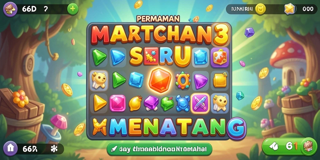 Tangkapan layar permainan 66D dengan aksi Match-3 yang seru.