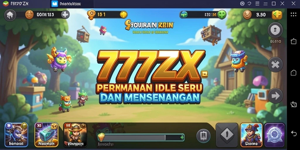 Tangkapan layar gameplay <strong>777ZX</strong> yang menunjukkan elemen <strong>Idle</strong> yang menyenangkan.
