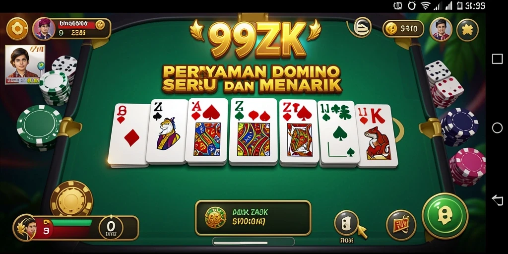Tampilan seru gameplay 999ZK dengan domino yang menarik.