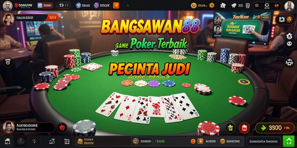 Screenshot utama BANGSAWAN88 menampilkan aksi seru permainan Poker.
