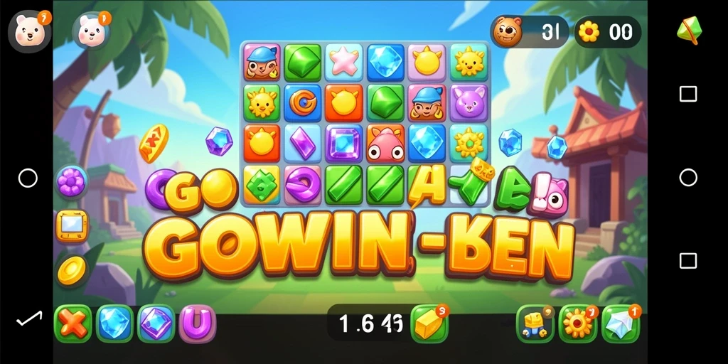 Tampilan gameplay GOWIN yang menarik dalam kategori Match-3.
