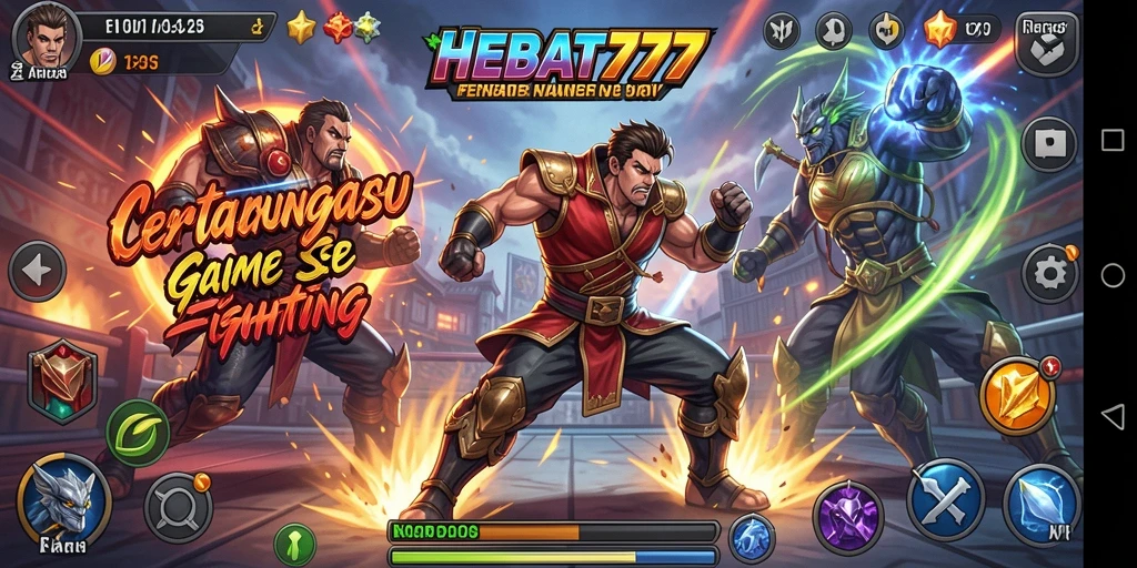 Gameplay HEBAT777 menampilkan pertarungan seru antar karakter.