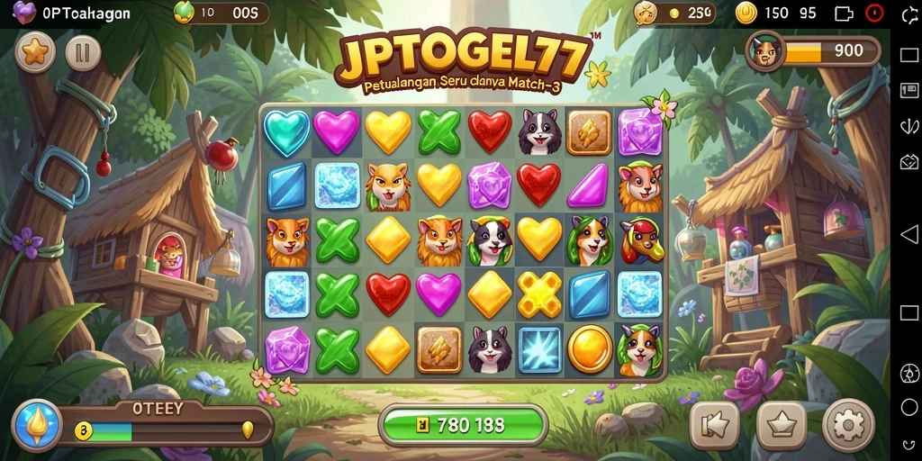 Tampilan memukau dari gameplay Match-3 JPTOGEL77.