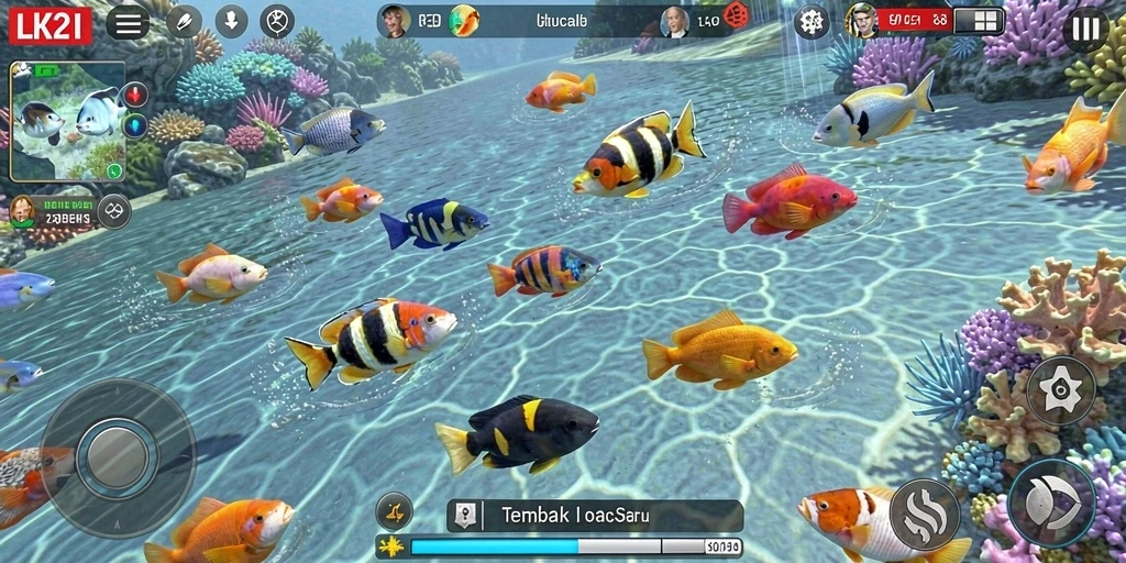 Screenshot LK21 menampilkan aksi seru dalam permainan Tembak Ikan.