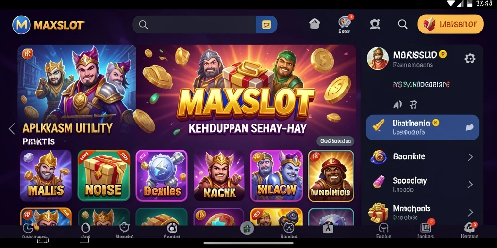 Tampilan screenshot utama dari aplikasi MAXSLOT yang menampilkan fitur pengingat dan manajemen tugas.