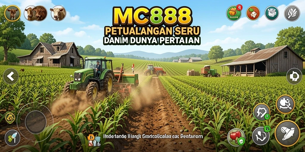 Tangkapan layar menunjukkan gameplay seru di MC888 saat bertani.