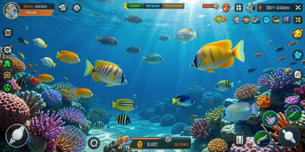 Screenshot gameplay RPLOOT menampilkan momen seru menembak ikan.