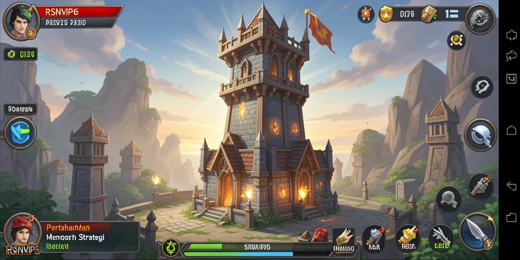Tampilan gameplay RSNVIP6 yang menarik dalam pertempuran Tower Defense.