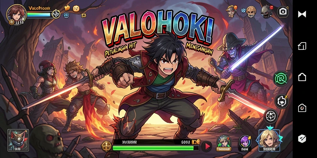 Tampilan gameplay VALOHOKI yang memukau dan penuh warna.