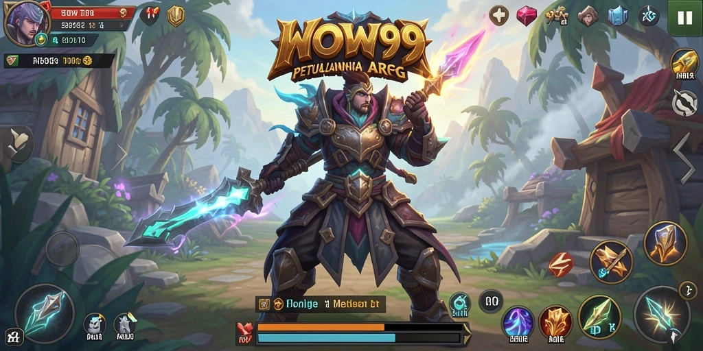 Tampilan gameplay yang mendebarkan di dunia ARPG WOW99.